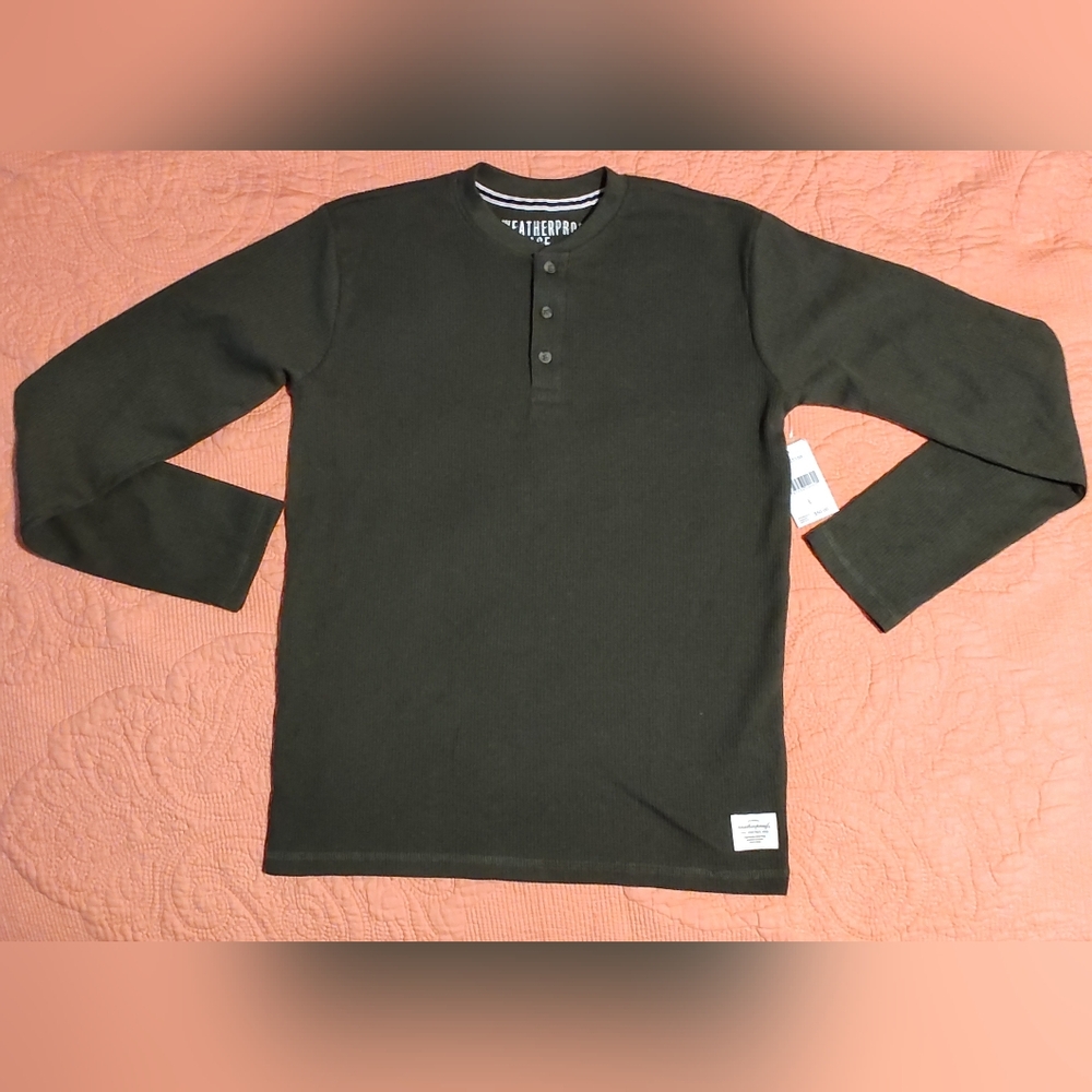 Weatherproof Vintage Olive Boy's Thermal Long Sleeve-Size 14/16 L